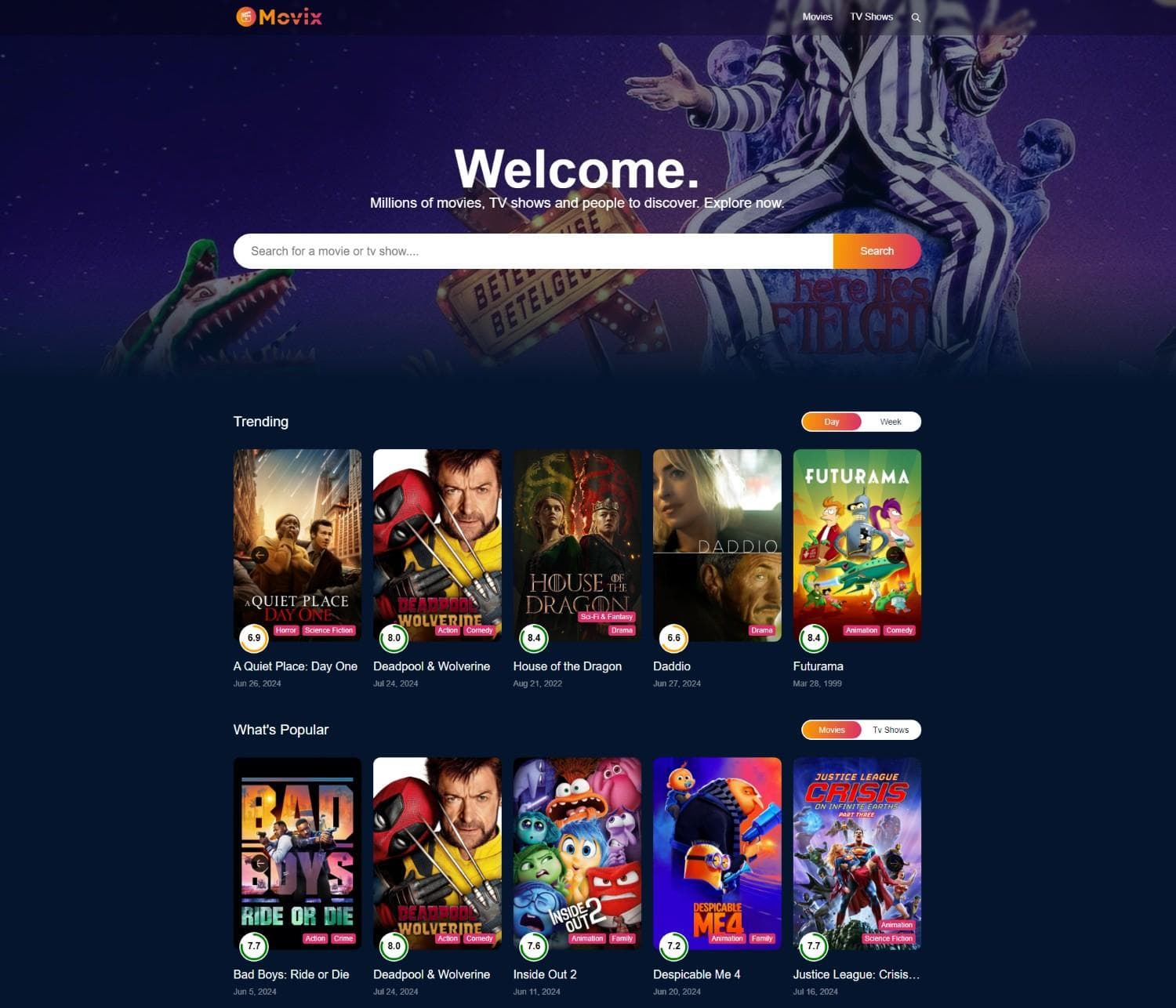 Photo of movix website